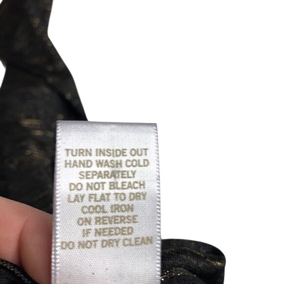 Cache Dress Womens S Black Metallic Gold Sheath Bodycon Lined Zipper Accent Chic - Picture 4 of 16